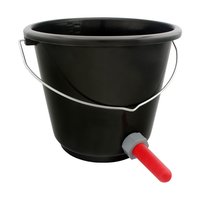 Tränkeeimer für Kälber, 12 Liter, rund, mit Sauger rot, Ventil