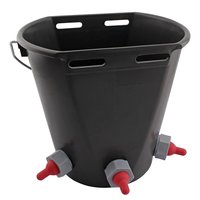 Lämmereimer, 9 Liter, mit 3 Saugstellen komplett mit Sauger, Ventil, Kunststoffhalterung